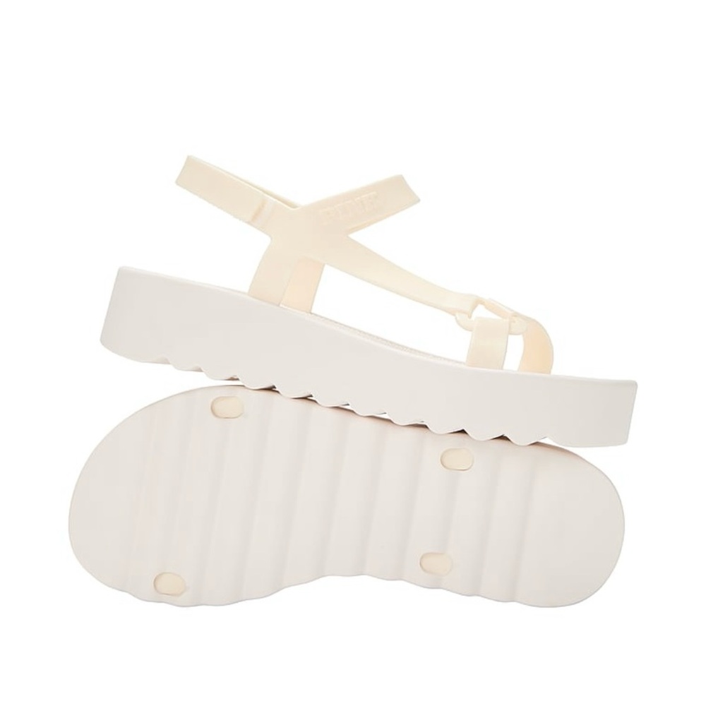 Pink Cream Strappy Platform Sandals